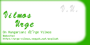 vilmos urge business card